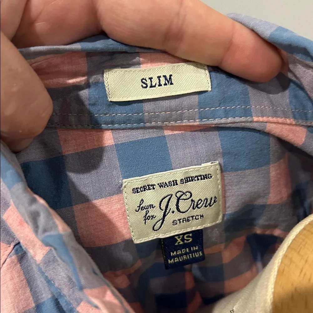 J.Crew Men's‎ Blue and Pink Checkered Shirt